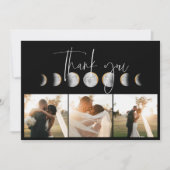 Gilded Moon Phase Wedding Foto Dankeskarte (Vorderseite)