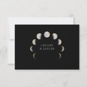 Gilded Moon Phase Wedding RSVP Meal Choice Karte (Rückseite)