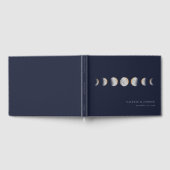Gilded Moon Phases Modern Wedding Gästebuch (Voll)