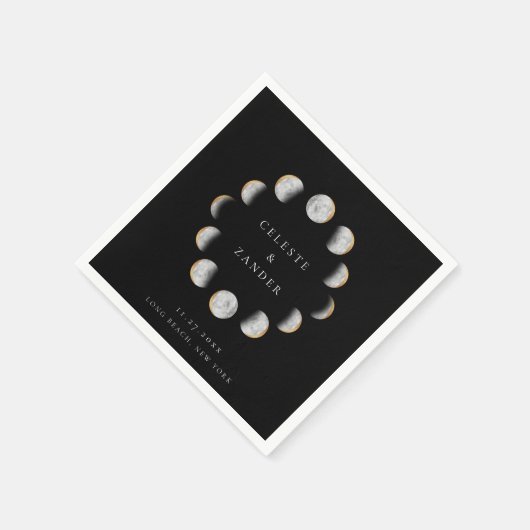 Gilded Moon Phases Napkins Serviette (Ecke)