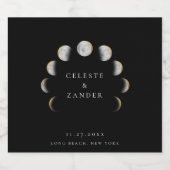 Gilded Moon Phases Schaumweinetikett (Einzelnes Label)