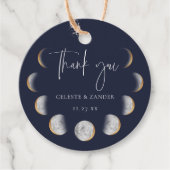 Gilded Moon Phases Wedding Danke Geschenkanhänger (Vorderseite)