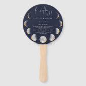 Gilded Moon Phases Wedding Program Fächer (Vorderseite)