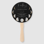 Gilded Moon Phases Wedding Program Hand Fan Fächer (Vorderseite)