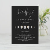 Gilded Moon Phases Wedding Program Programm (Stehend Vorderseite)