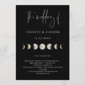 Gilded Moon Phases Wedding Program Programm (Vorderseite)
