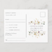 Gilded Moon Phases Wedding RSVP Song Request Einladungspostkarte (Rückseite)