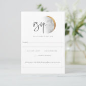 Gilded Moon Wedding RSVP Allergikerkarte Karte (Stehend Vorderseite)