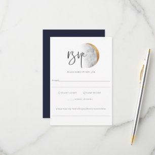 Gilded Moon Wedding RSVP Allergikerkarte Karte
