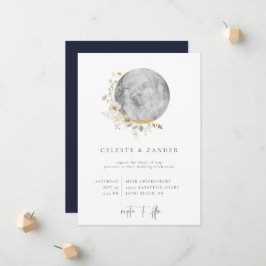 Gilded Moon Wildblume Hochzeitseinladung Ankündigung