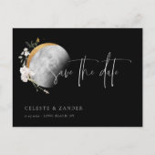 Gilded Moon Wildblume Wedding Save the Date Annou Ankündigungspostkarte (Vorderseite)