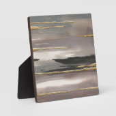 Gilded Morning Fog II Gold Abstrakt Print Fotoplatte (Vorderseite)