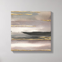 Gilded Morning Fog II Gold Abstrakt Print