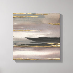 Gilded Morning Fog II Gold Abstrakt Print Leinwanddruck