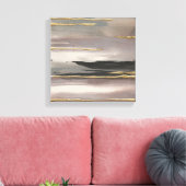 Gilded Morning Fog II Gold Abstrakt Print Leinwanddruck (Insitu (Wohnzimmer))