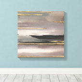 Gilded Morning Fog II Gold Abstrakt Print Leinwanddruck (Insitu (Holzboden))