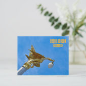 Gilded Mythical Bird Lamp Post Postkarte (Stehend Vorderseite)