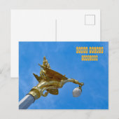 Gilded Mythical Bird Lamp Post Postkarte (Vorne/Hinten)