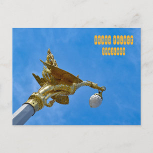 Gilded Mythical Bird Lamp Post Postkarte