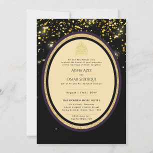 Gilded Nikah Wedding Einladung Chic Ismic Gold
