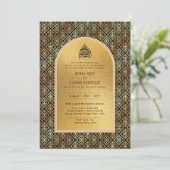 Gilded Nikah Wedding Einladung Chic Ismic Gold (Stehend Vorderseite)