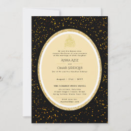Gilded Nikah Wedding Einladung Chic Ismic Gold