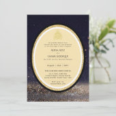 Gilded Nikah Wedding Einladung Chic Ismic Gold (Stehend Vorderseite)