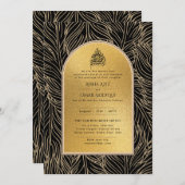 Gilded Nikah Wedding Einladung Chic Ismic Gold (Vorne/Hinten)