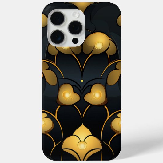 Gilded Noir Bloom Art Deco Case-Mate iPhone Hülle (Rückseite)