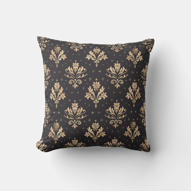 Gilded Noir Damask Princesscore Kissen (Vorderseite)