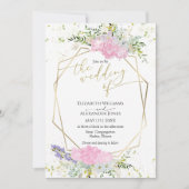 Gilded Pastel Color Wildblume Spring Wedding Einladung (Vorderseite)