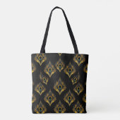 Gilded Peacock Art Deco - Luxe Deko Gold & Gray Tasche (Rückseite)