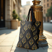 Gilded Peacock Art Deco - Luxe Deko Gold & Gray Tasche