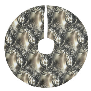 Gilded Pearls Leinenimitat Weihnachtsbaumdecke