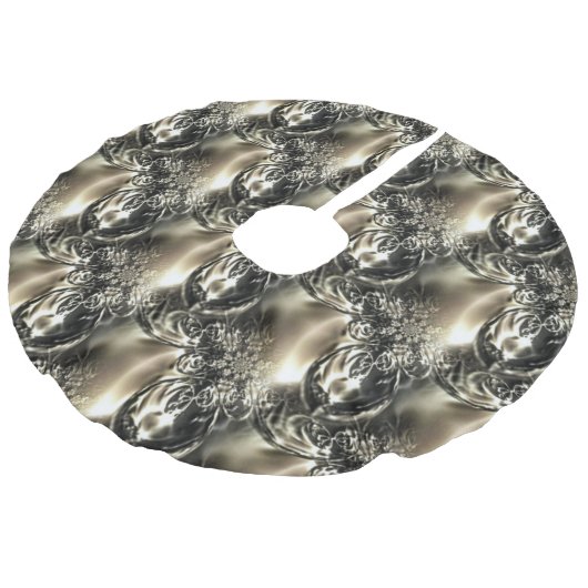 Gilded Pearls Leinenimitat Weihnachtsbaumdecke (Schrägansicht)