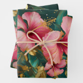 Gilded Pink Hibiskus, Coconut Grove Geschenkpapier Set (Beispiel)