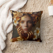 Gilded Pre-Raphaelite Woman 3 Kissen (Decke)