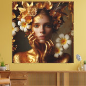Gilded Pre-Raphaelite Woman 3 Leinwanddruck (Insitu (Wohnzimmer))