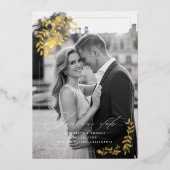 Gilded Rose Formal Foto Wedding Save the Date Folieneinladung (Vorderseite)