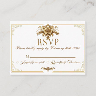 Gilded Royal RSVP Card Begleitkarte