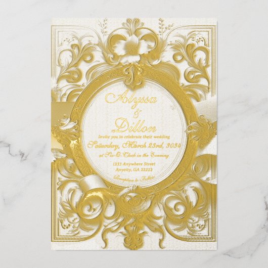 Gilded Royal Wedding Einladung (Vorderseite)