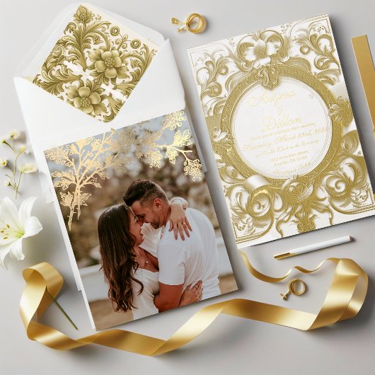 Gilded Royal Wedding Einladung