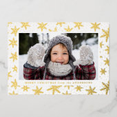 Gilded Snowflakes Foto Gold Folien Feiertagskarte (Vorderseite)