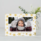 Gilded Snowflakes Foto Gold Folien Feiertagskarte (Stehend vorne)