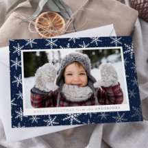 Gilded Snowflakes Foto Navy und Silver
