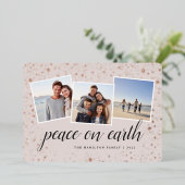 Gilded Stars | FotoCollage Folien Feiertagskarte (Stehend vorne)