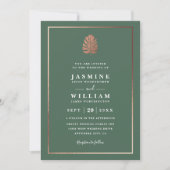 Gilded Tropics Elegant Modern QR Code Wedding Einladung (Vorderseite)