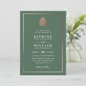 Gilded Tropics Elegant Modern QR Code Wedding Einladung (Stehend Vorderseite)