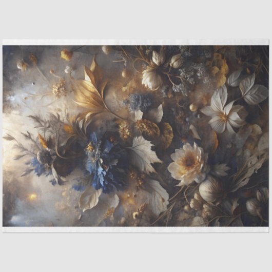 Gilded Twilight Flora Decoupage Seidenpapier (Vorderseite)