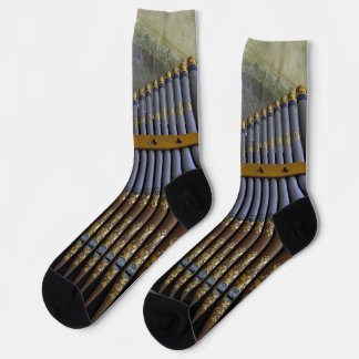 Gilded Vintage Church Organ Pipes Photography Socken